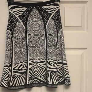 Diane Von Furstenberg Black and white Samara Zebra Tattoo Knit Skirt